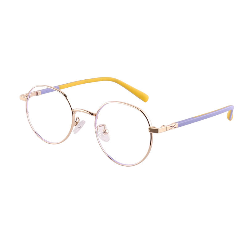 PC Round Frame Mirror Blue Light Blocking Glasses