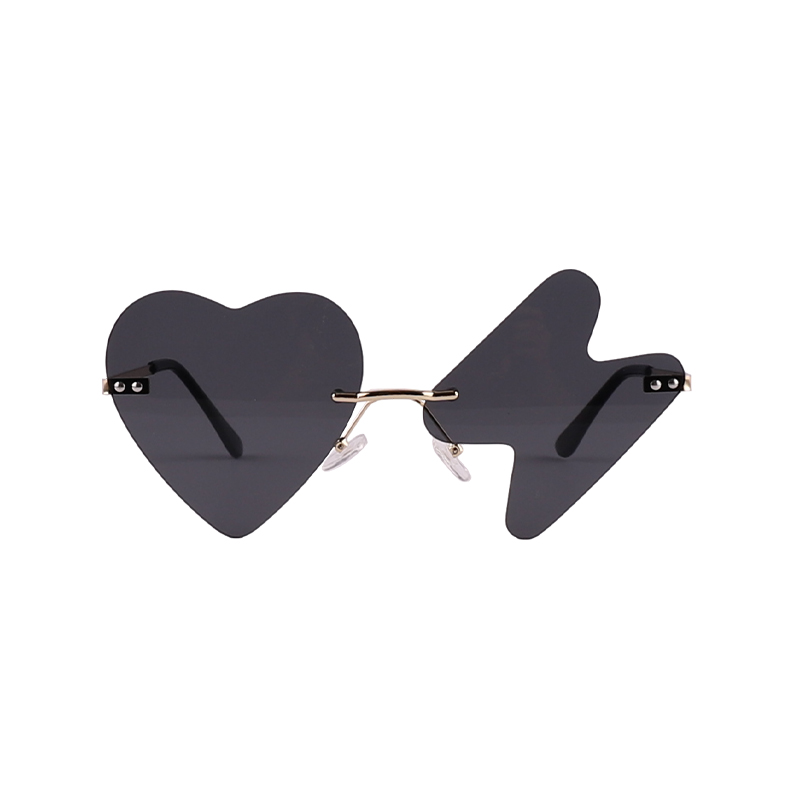 Fashion Heart And Lightning Shaped Rimless Party Sunglasses