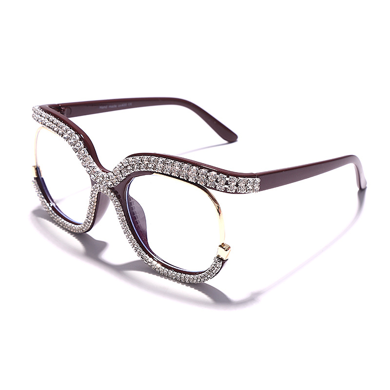 Retro Square Optical Glasses Frames Diamond Eyewear