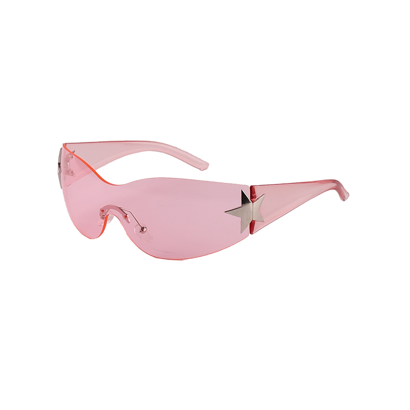 Oversized Shield Five-Pointed Star Decorative Sunglasses