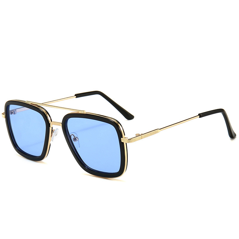 Aviator Square Metal Frame Sunglasses for Men Women