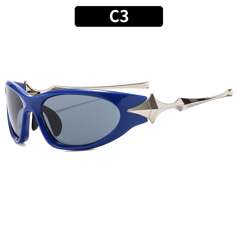 Silver Fashion Eyewear Vintage Y2k Cycling Sunglasses