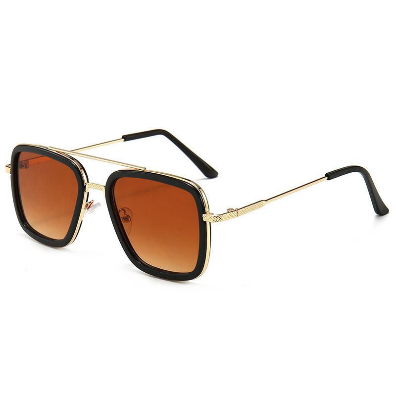 Aviator Square Metal Frame Sunglasses for Men Women