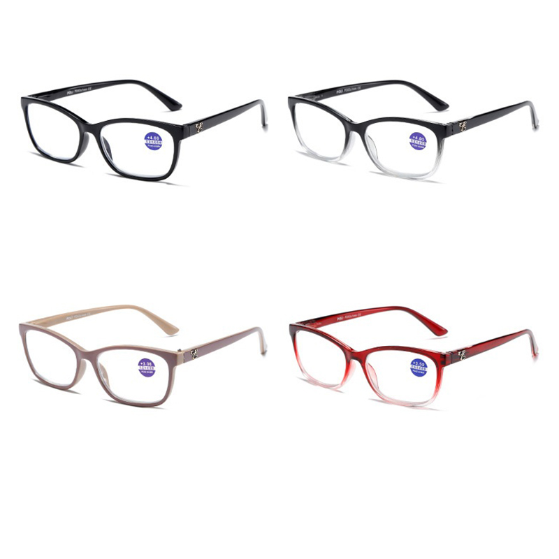 Anti-Blue Light Transparent Gradient Reading Glasses for the Elderly