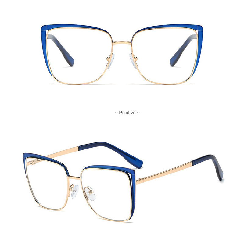 Large Square Woman Men Blue Light Blocking Optical Glasses