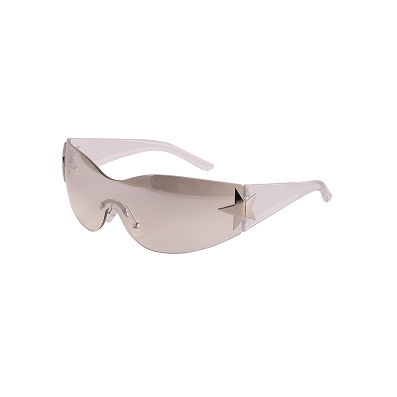 Oversized Shield Five-Pointed Star Decorative Sunglasses