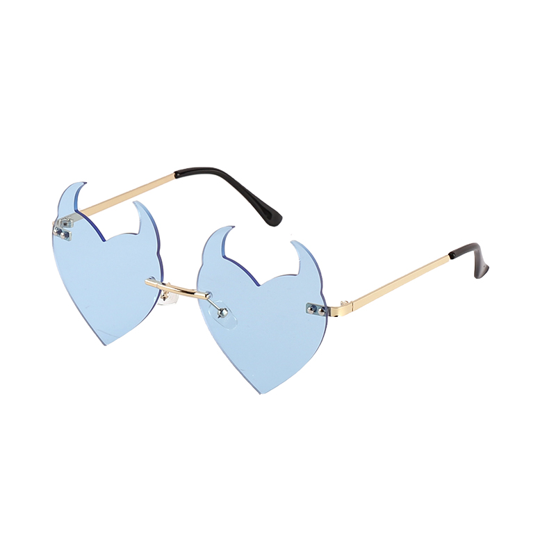 Novelty Rimless Devil Heart Shaped Sunglasses For Women