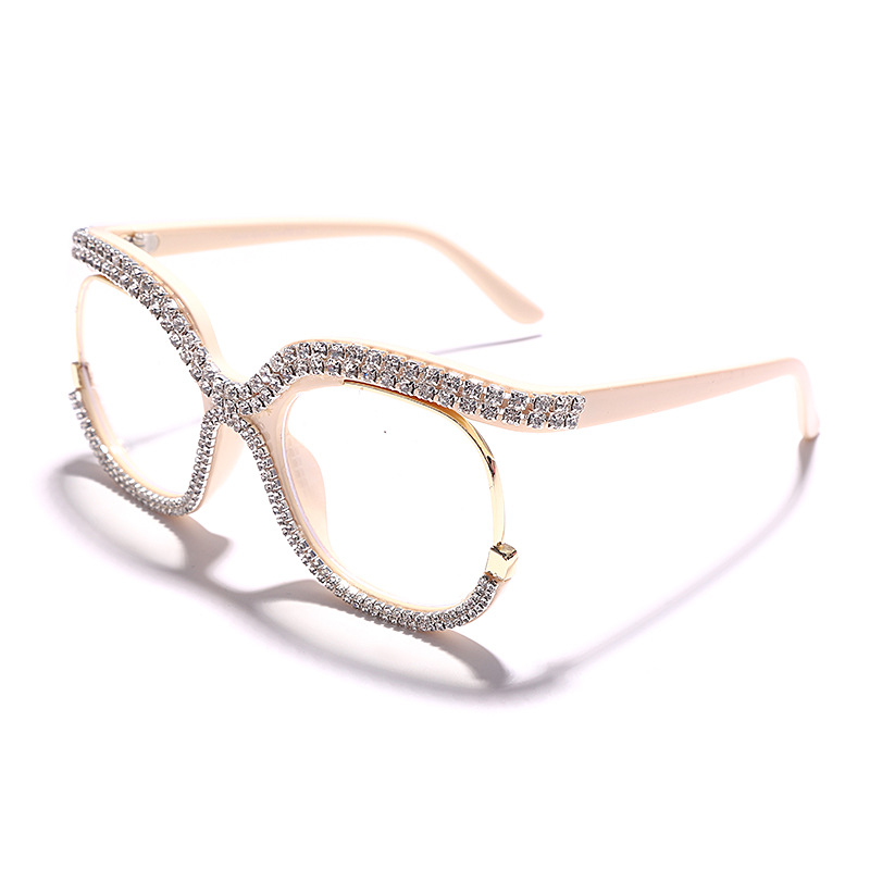 Retro Square Optical Glasses Frames Diamond Eyewear