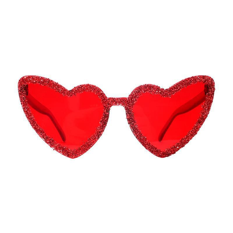 Candy Color Trendy Heart Shaped Rhinestone Sunglasses