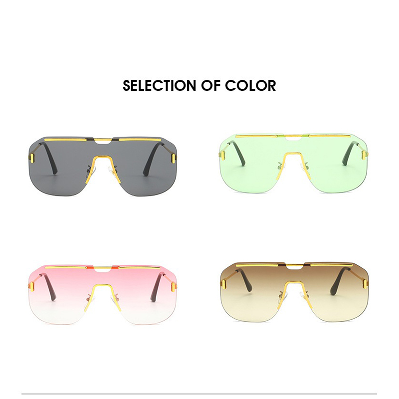 Fresh And Sweet Oversized Rimless Metal Sunglasses