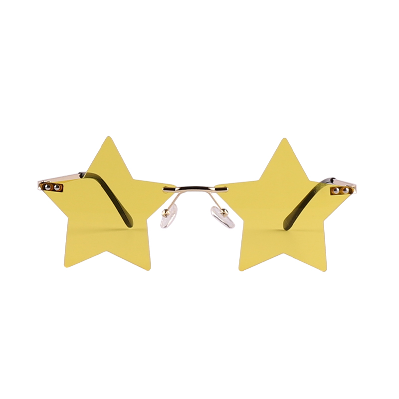 Colorful Funny Party Star Shape Rimless Sunglasses