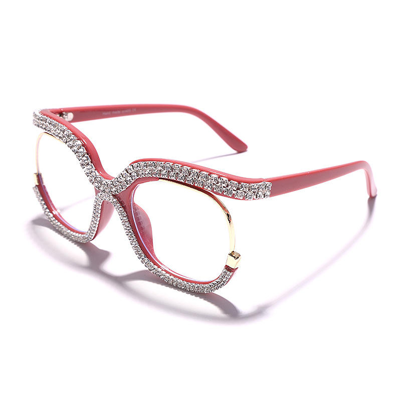 Retro Square Optical Glasses Frames Diamond Eyewear