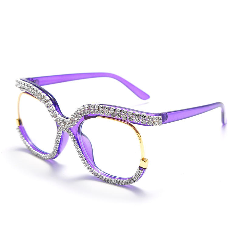 Retro Square Optical Glasses Frames Diamond Eyewear