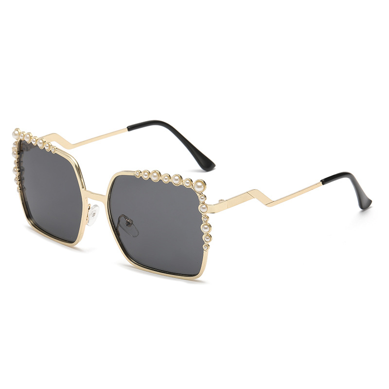 Oversized Square Glasses Ladies Pearl Sunglasses