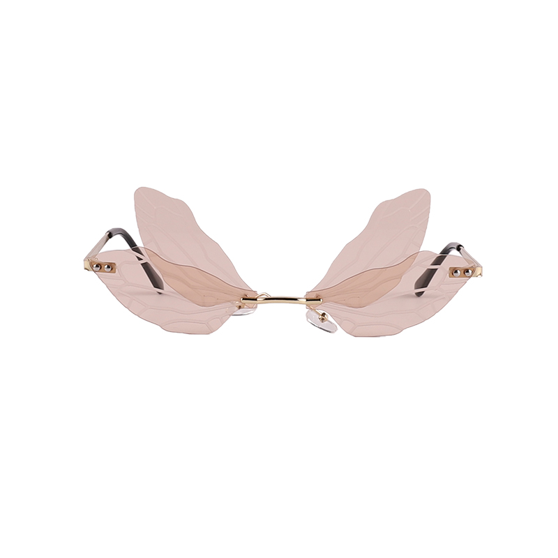 Personality Gradient Butterfly Shape Rimless Sunglasses