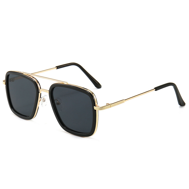 Aviator Square Metal Frame Sunglasses for Men Women