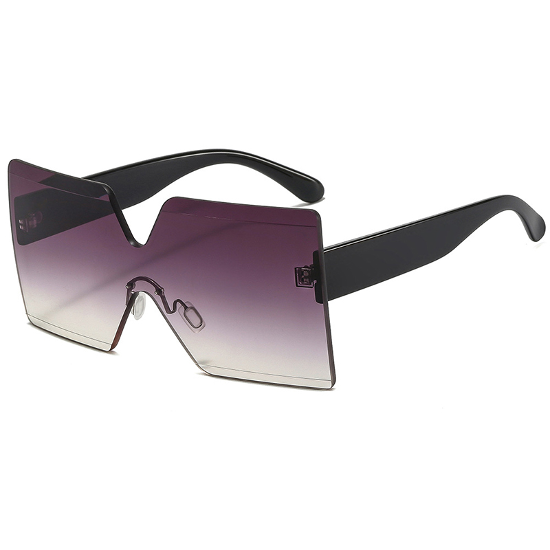 One Piece Lens Oversized Square Ocean Film Sunglasses