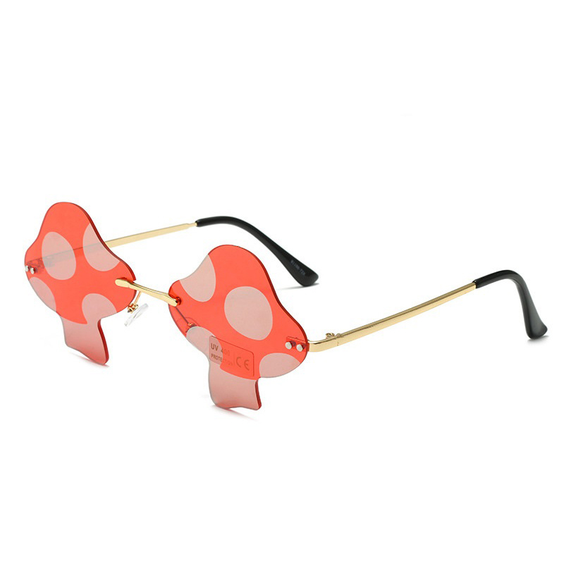 Color Film Mushroom Shaped Rimless Sunglasses