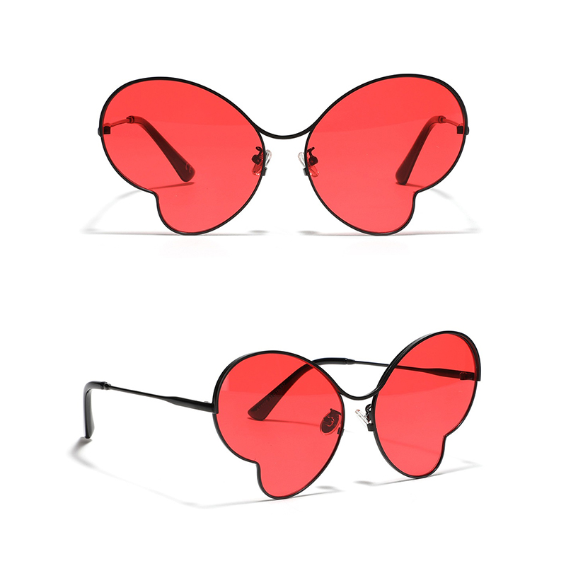 Women Gradient Metal Butterfly Frame Sunglasses