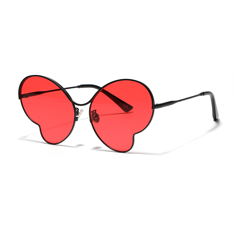 Women Gradient Metal Butterfly Frame Sunglasses