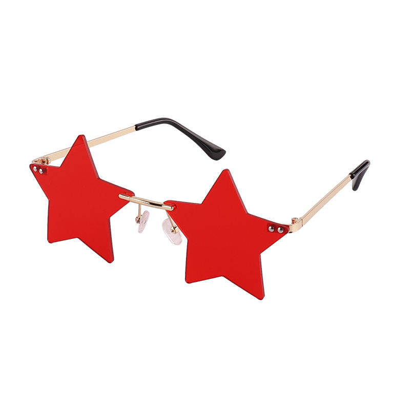 Colorful Funny Party Star Shape Rimless Sunglasses