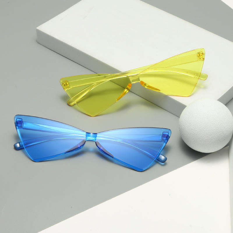 Personality Vintage Butterfly Frame Rimless Sunglasses