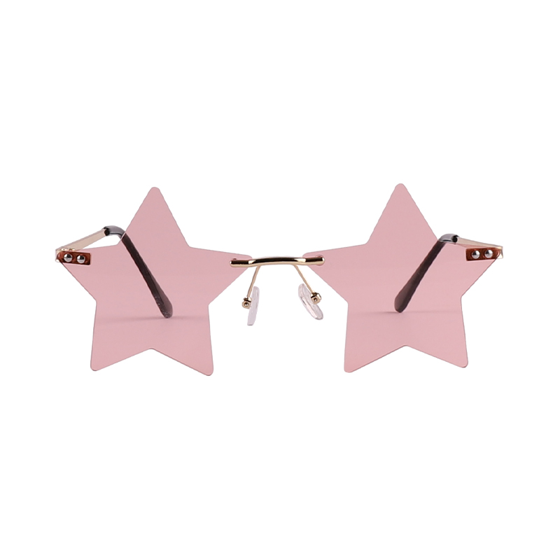 Colorful Funny Party Star Shape Rimless Sunglasses