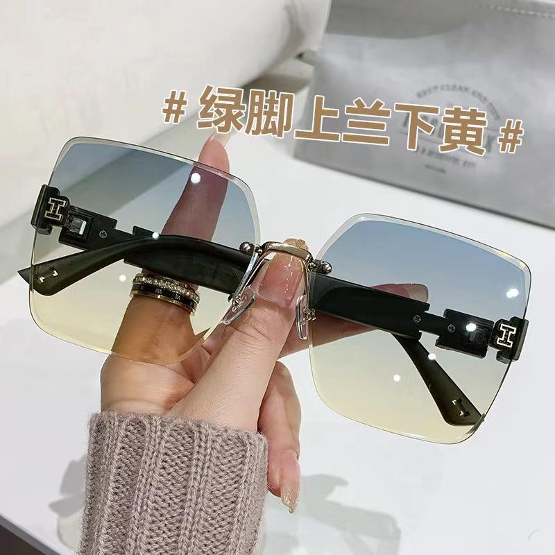 Ins Large Frame Slimming Sunglasses Without Frame