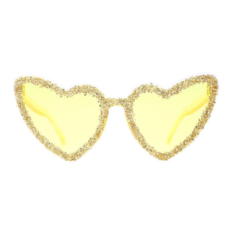 Candy Color Trendy Heart Shaped Rhinestone Sunglasses