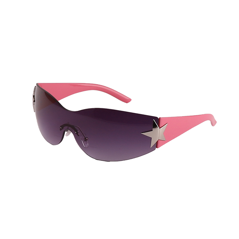 Oversized Shield Five-Pointed Star Decorative Sunglasses