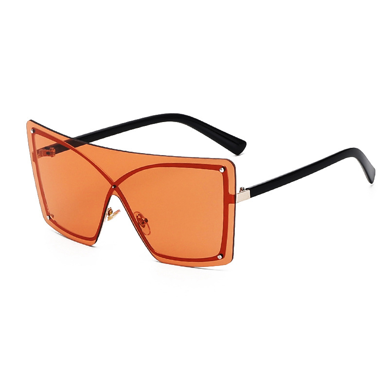 Oversized Gradient Square Metal Big Frame Shades Sunglasses