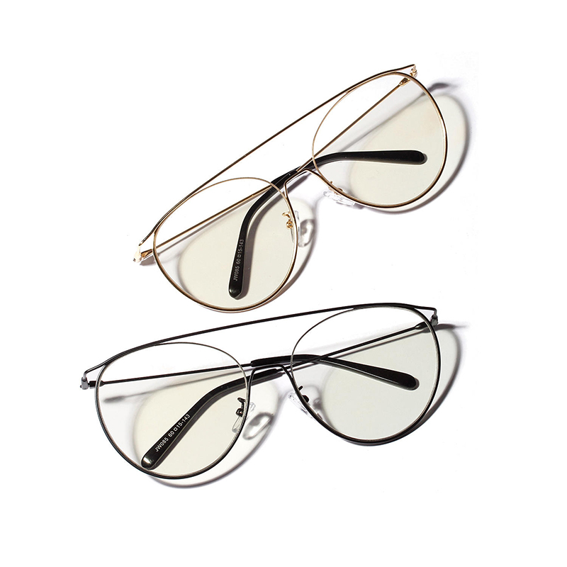 Oversized Vintage Round Metal Frame Optical Glasses