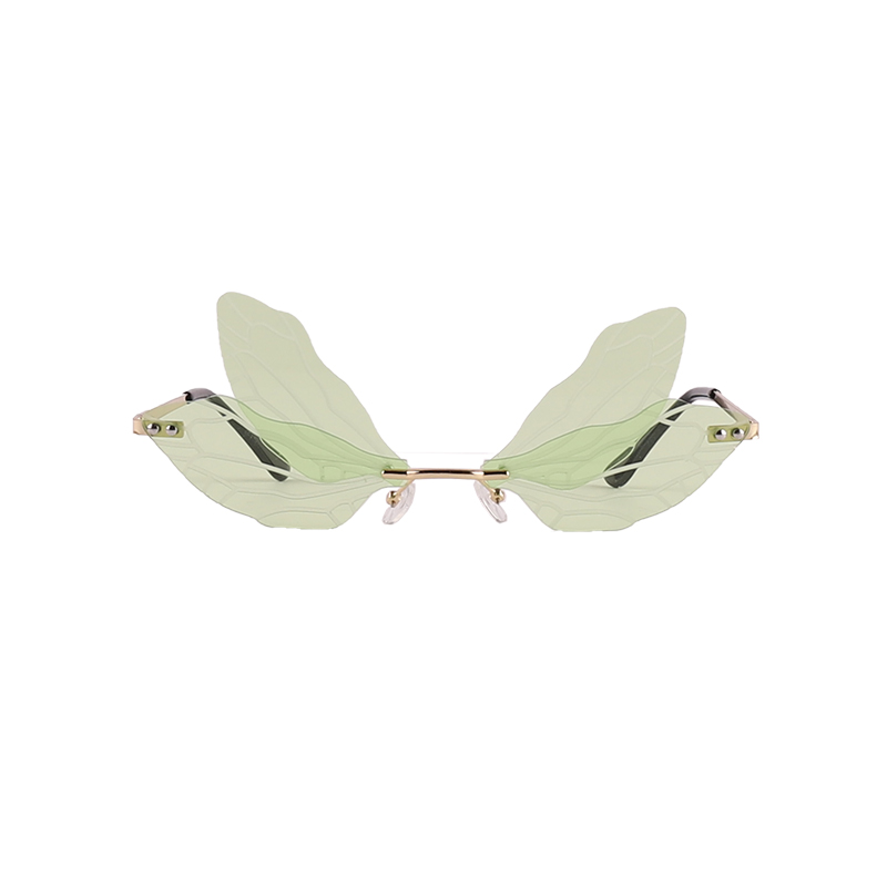 Personality Gradient Butterfly Shape Rimless Sunglasses