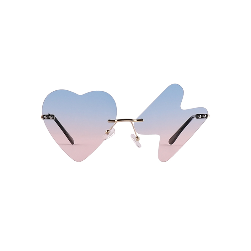 Fashion Heart And Lightning Shaped Rimless Party Sunglasses