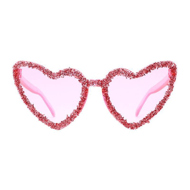 Candy Color Trendy Heart Shaped Rhinestone Sunglasses