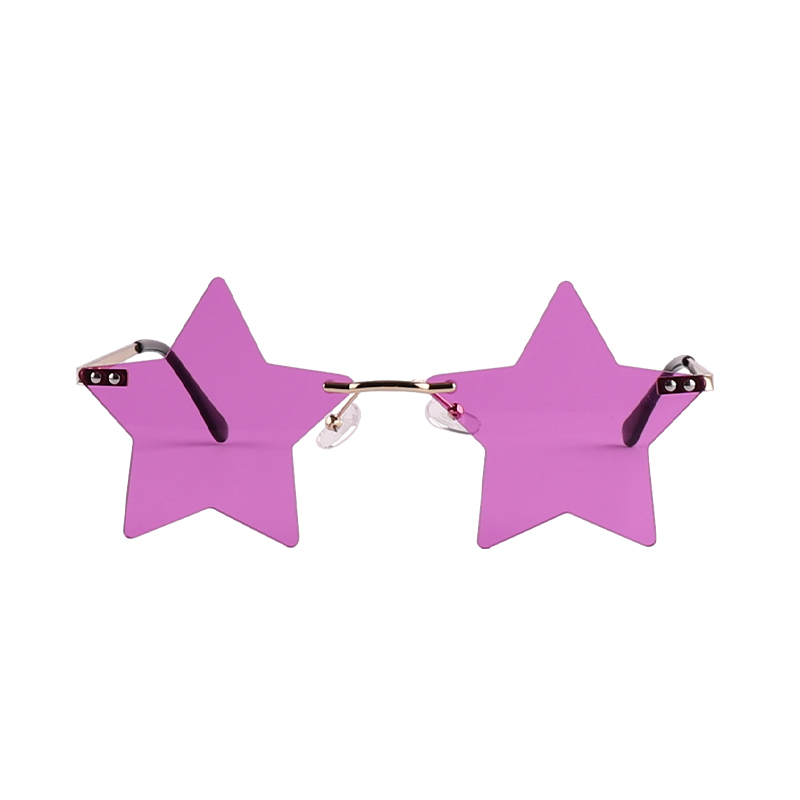 Colorful Funny Party Star Shape Rimless Sunglasses