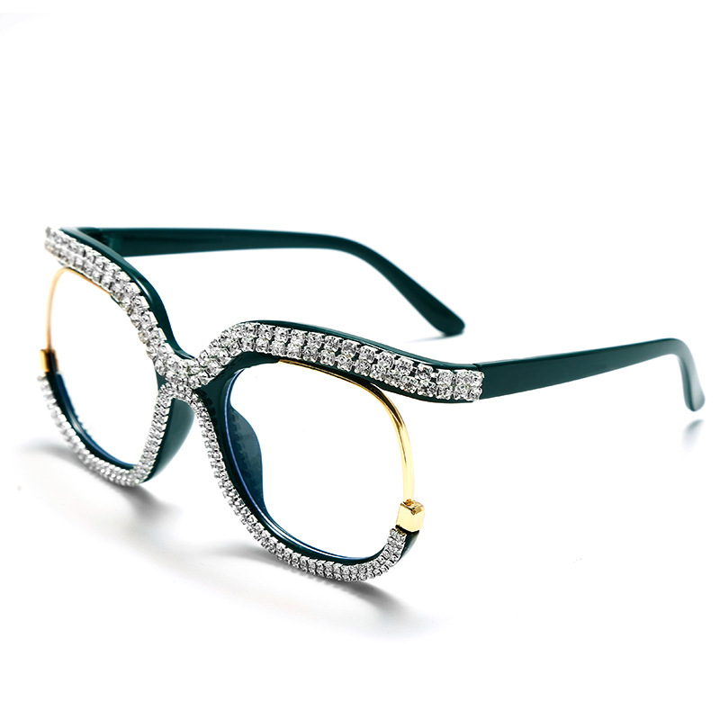 Retro Square Optical Glasses Frames Diamond Eyewear