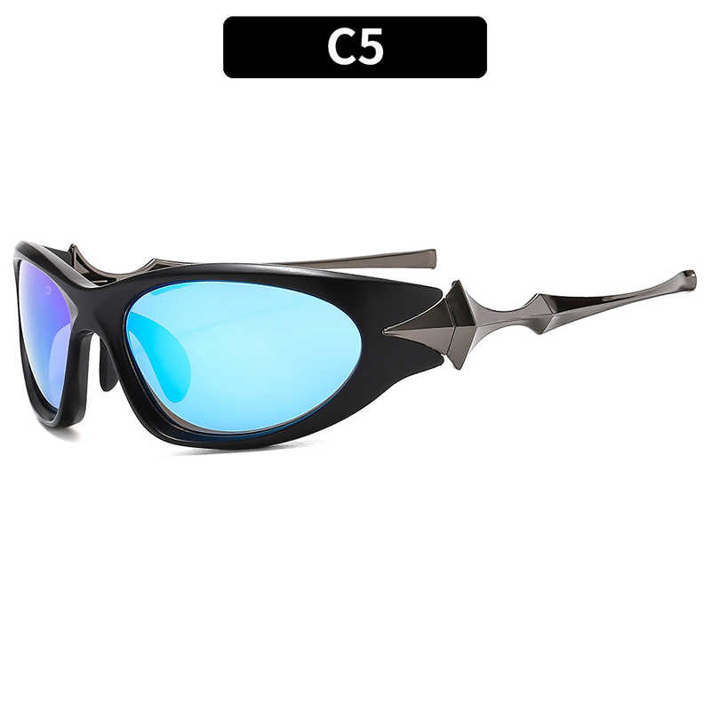 Silver Fashion Eyewear Vintage Y2k Cycling Sunglasses