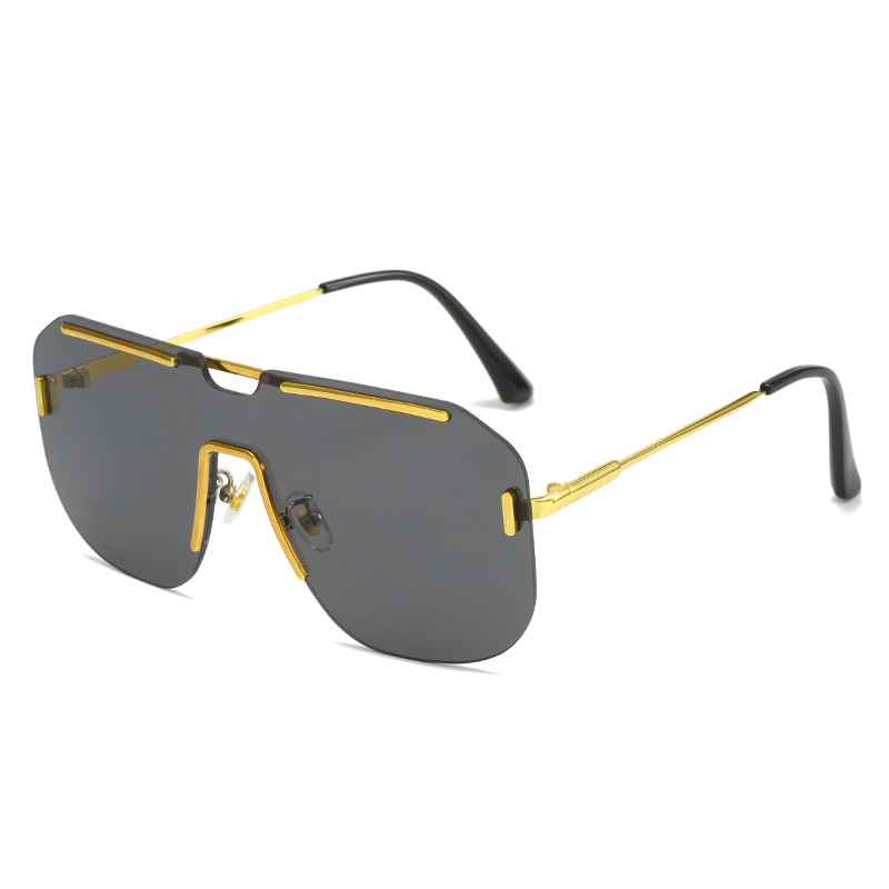 Fresh And Sweet Oversized Rimless Metal Sunglasses