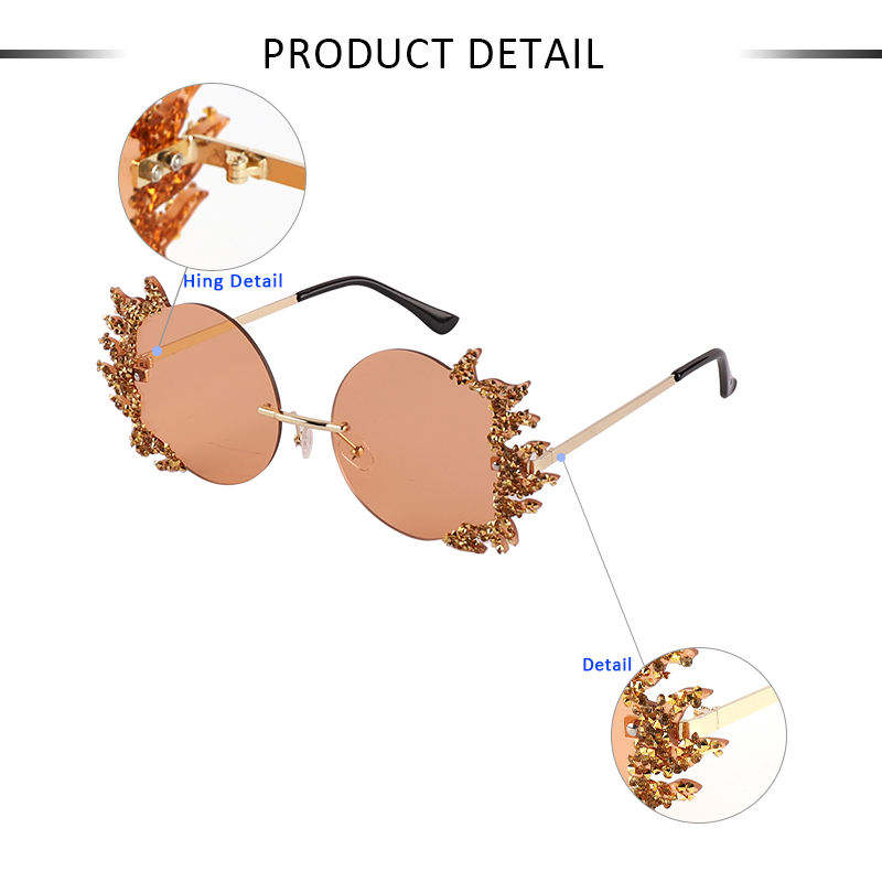 Large Frame UV400 Protection Glitter Diamond Sunglasses