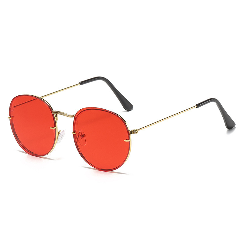 Retro Unisex Gold Metal Frame Sun Shade Sunglasses