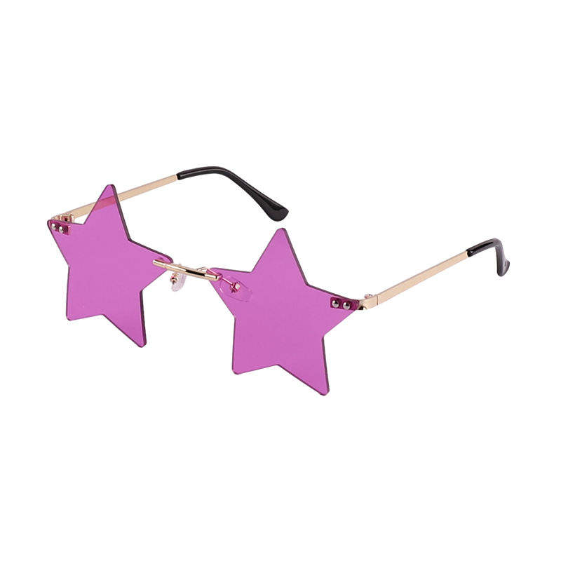 Colorful Funny Party Star Shape Rimless Sunglasses