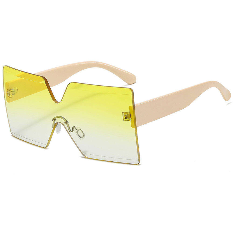 One Piece Lens Oversized Square Ocean Film Sunglasses