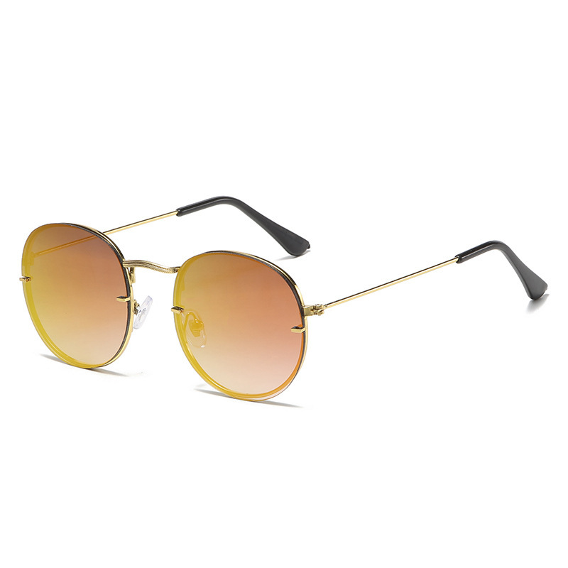 Retro Unisex Gold Metal Frame Sun Shade Sunglasses