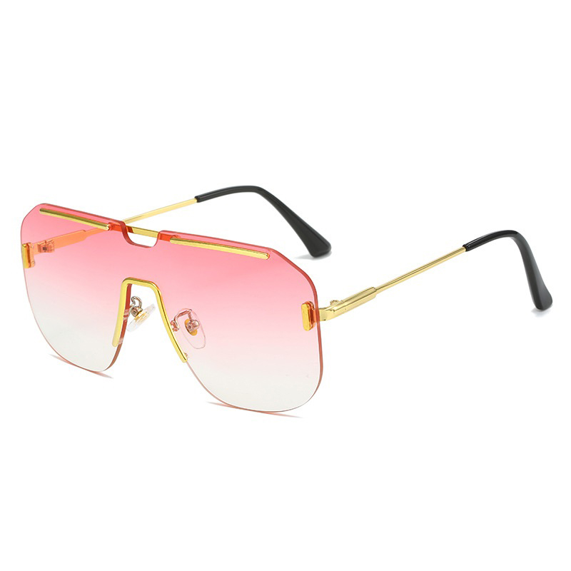 Fresh And Sweet Oversized Rimless Metal Sunglasses