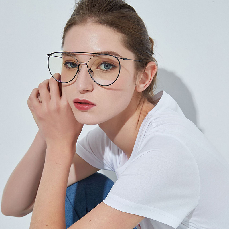 Oversized Vintage Round Metal Frame Optical Glasses