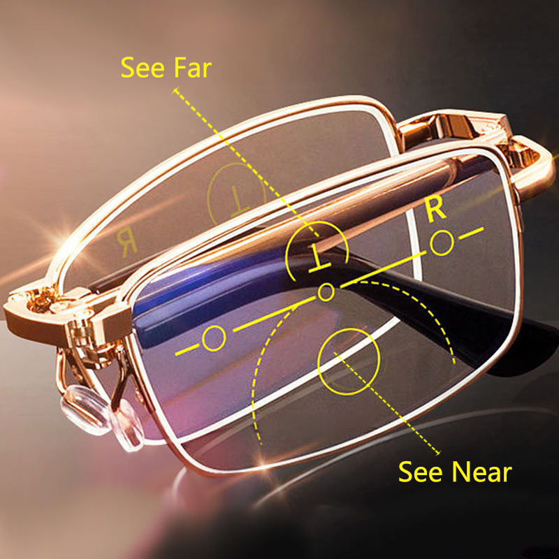 Portable Folding Anti-blue Progressive Reading Glasses