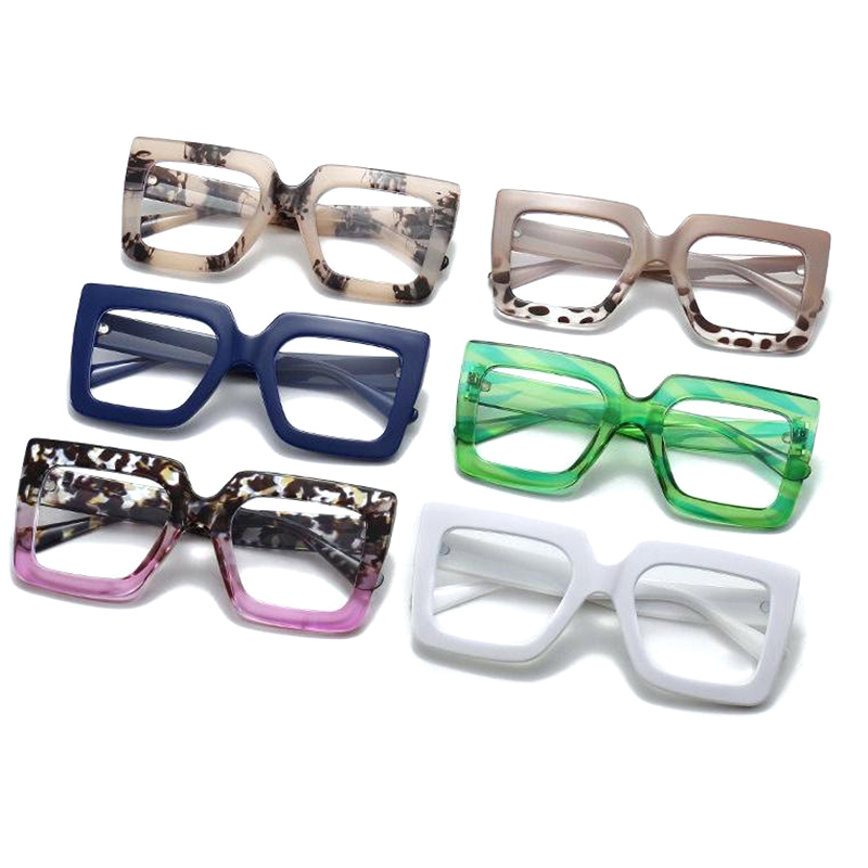 Trendy Square Large Frame Anti Blue Light Glasses