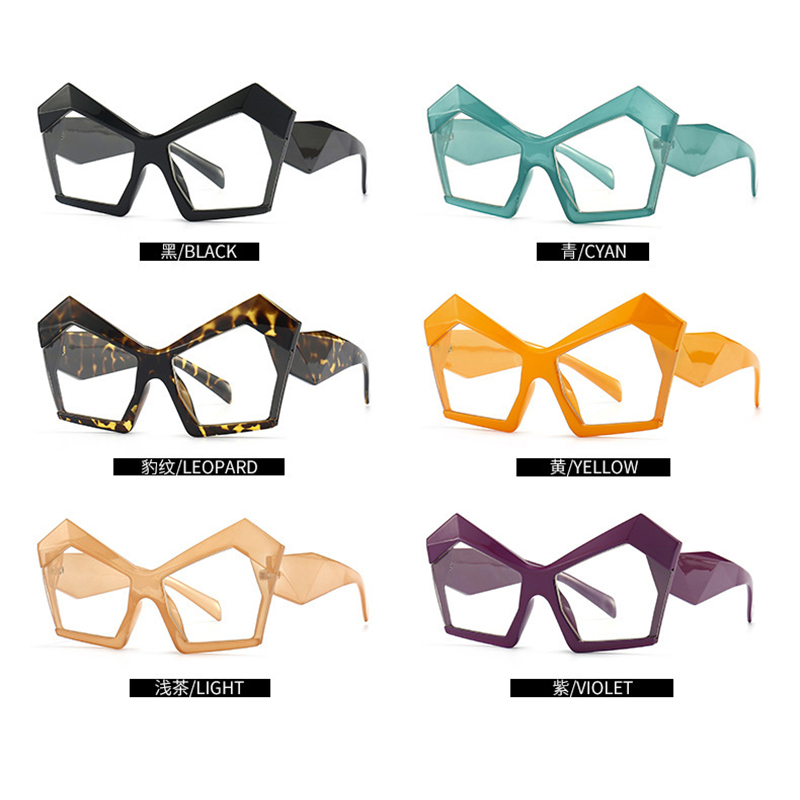 Fashion UV400 Cat Eye Irregular Polygon Glasses Frames