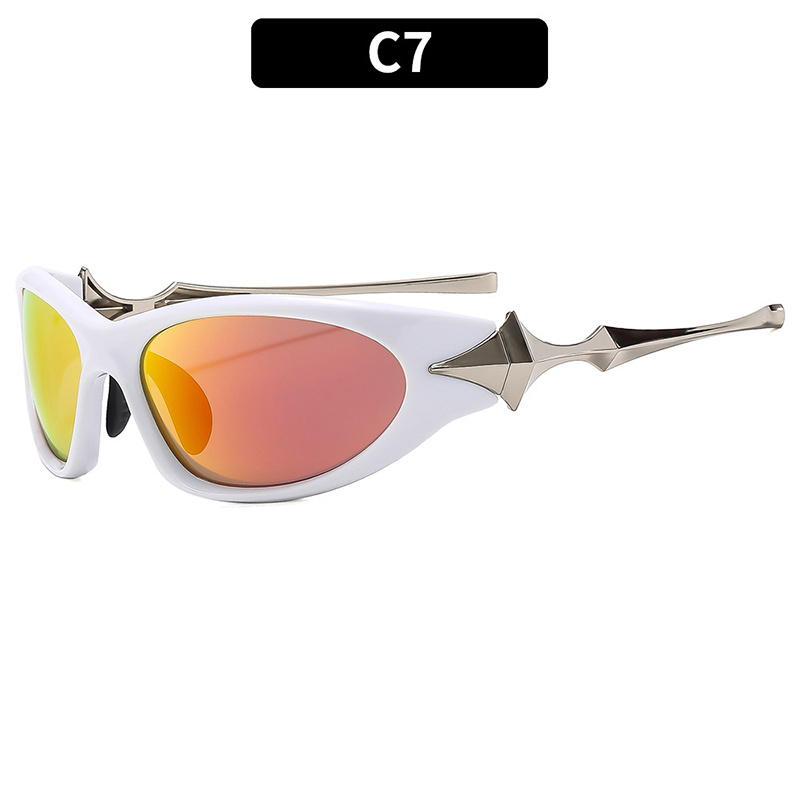 Silver Fashion Eyewear Vintage Y2k Cycling Sunglasses